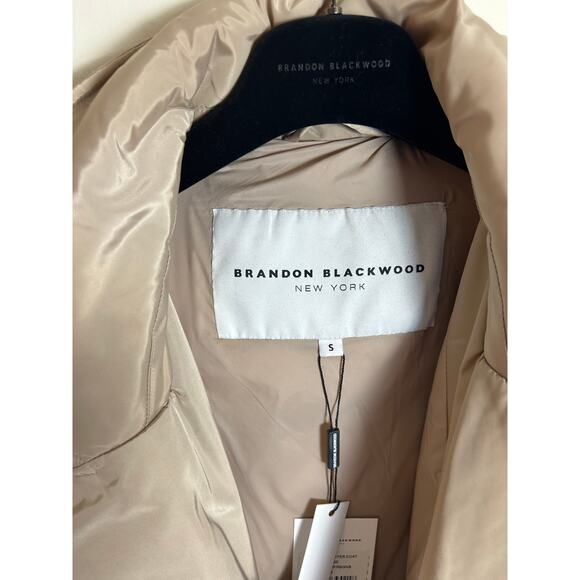 Brandon Blackwood Tailored Puffer Coat Cream New Size Small Maximalist - Picture 4 of 9
